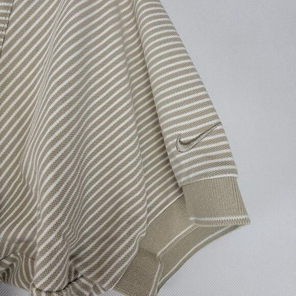 Nike Golf Mens Size Large Brown White Striped Dri-Fit Cotton Poly Polo - Picture 3 of 6